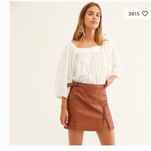Free People Leather Skirt